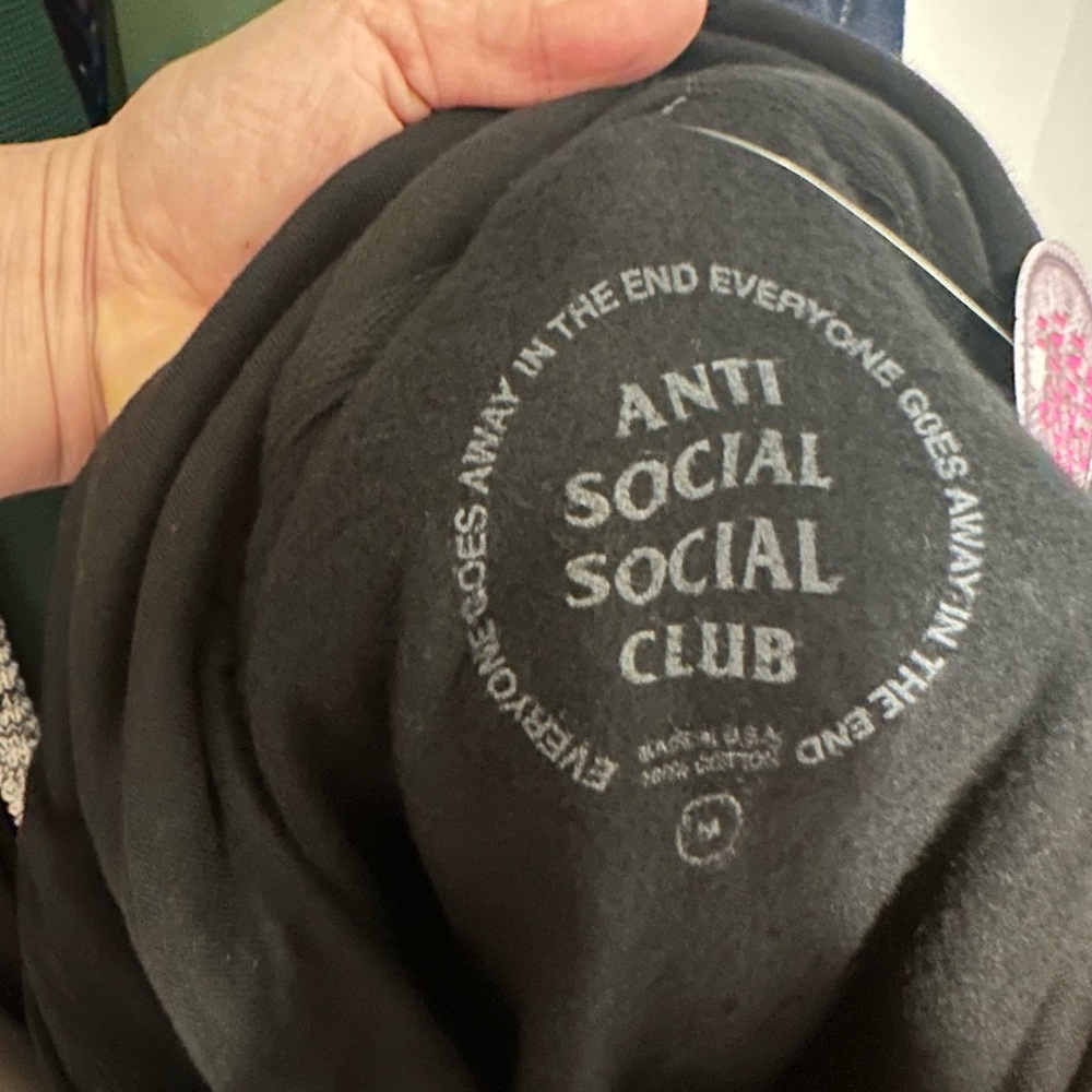NWT Antisocial Social Club black rose hoodie size M - Picture 8 of 8